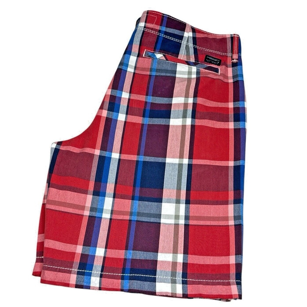 American Eagle Classic Fit Multicolor Plaid Cotton Shorts Size 34 - Picture 13 of 15